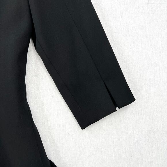 ALEXANDER MCQUEEN Wool Sheath Dress Womens 38 Black Pockets Elbow Sleeve Pencil - Picture 8 of 16